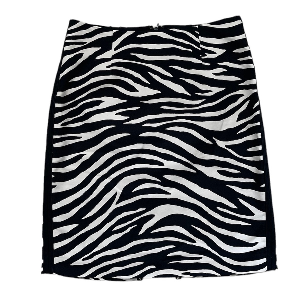 White House Black Market | Black White Zebra Animal Print High Waist Mini Skirt - Picture 2 of 13